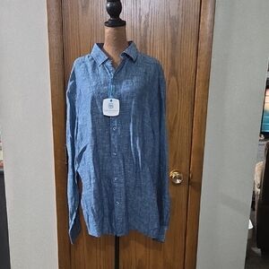 Tori Richard Denim Blue Button-Down Shirt